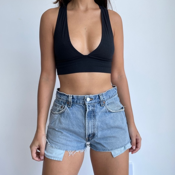 Vintage Levi's 550 high waist denim cutoff shorts - Picture 2 of 13